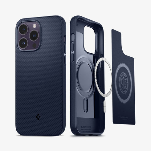 ACS04844 - iPhone 14 Pro Max Case Mag Armor (MagFit) in matte black showing the back